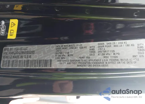 2021 Jeep Wrangler Unlimited Sport 4X4 z USA, uszkodzony, nr VIN 1C4HJXDGXMW820203